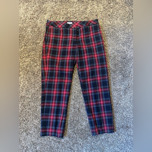 J. Jill Women's Red and Black Plaid Pants - Picture 1 of 4
